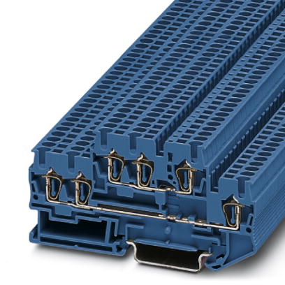Phoenix Contact Multi-Level Terminal Block; STTB 2.5-TWIN BU; 20A; 600V; 2-Level; #28 - #12; Spring-Cage Connection; Blue